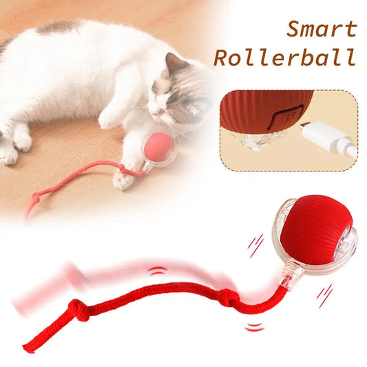 New High-end Cat Rolling Ball Interactive Cat Toy Motion Tail Bird With Teaser Game Pet Chirping Long Toy Kitten Sensor Cat