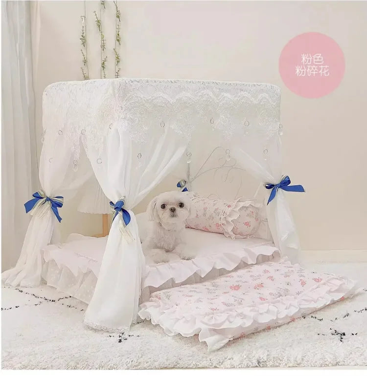 Pet Bed Cat Bed Cat Nest Teddy Than Bear Kennel Princess Wrought Iron Dog Bed Small Medium and Large Dog Supplies