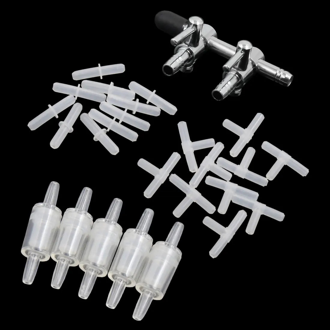 UXCELL Aquarium Air Bubble Stone Aerator Check Valve Fish Tank Pump Hydroponic Oxygen Plate Air Pump Accessories Tools Parts Set