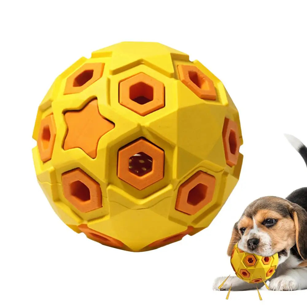 Pet Sound Toys Dog Toy Ball Rubber Hollowed Star Shape Squeaky Balls for Dogs Portable Bite Resistant Training Playing Supplies