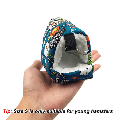 1pc Cute Print Bird Bed Mini Cage Rabbit Squirrel Mat Guinea Pig Nest Hamster House Small Animal Sleeping Bed Pet Hanging Cage