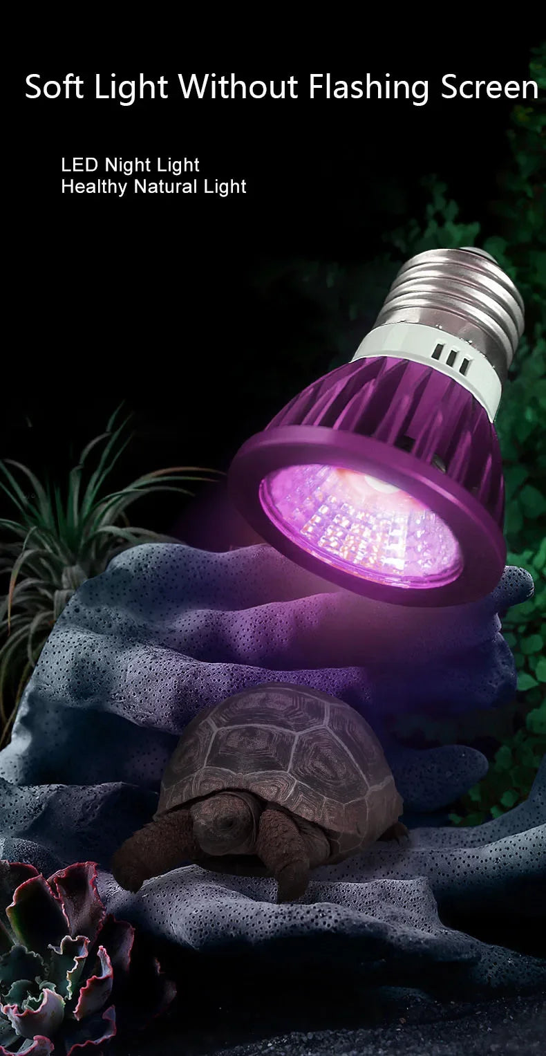Reptile 110/220V Night Lamp Imitation Moonlight Light Night Sleep Lighting Lamp for Turtle Lizard Snake Reptile Amphibian