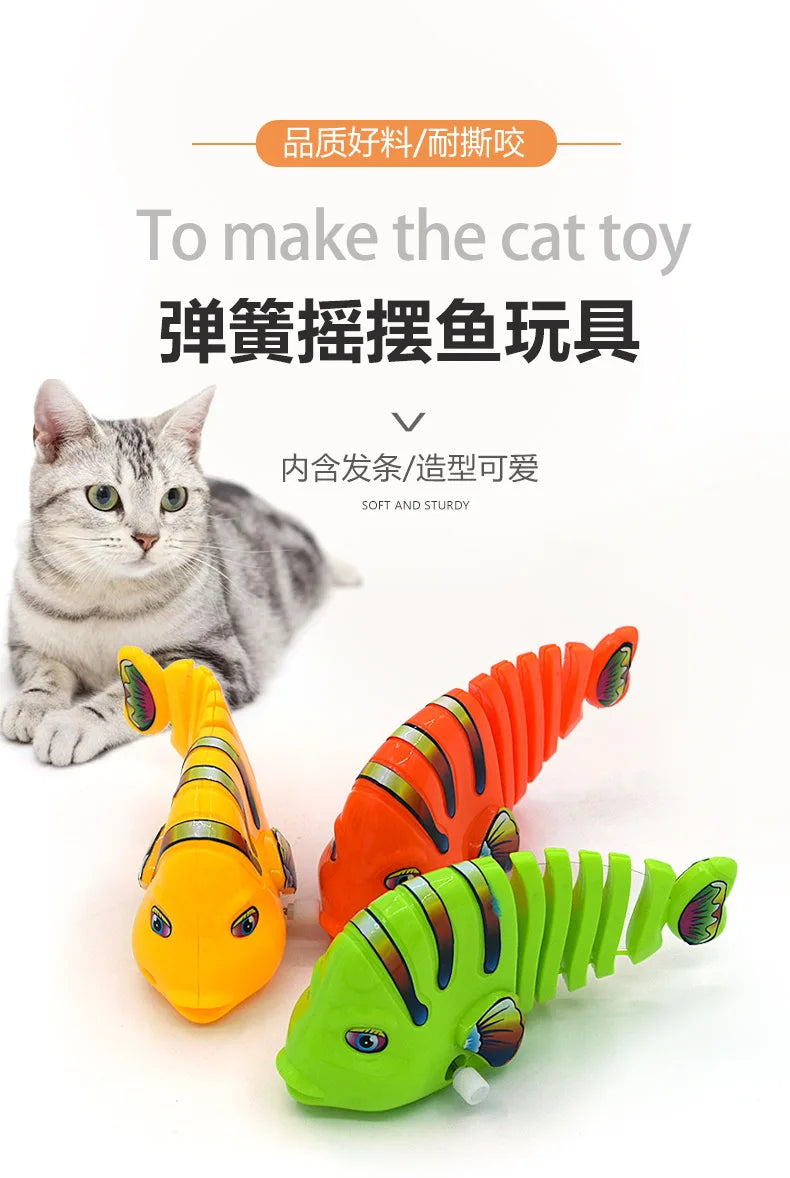 Pet Cat Toy Spring Swing Fish Hair Fish Tease Cat Pet Plastic Toy Pet Cat Toys Interactive Pet Products for Cats