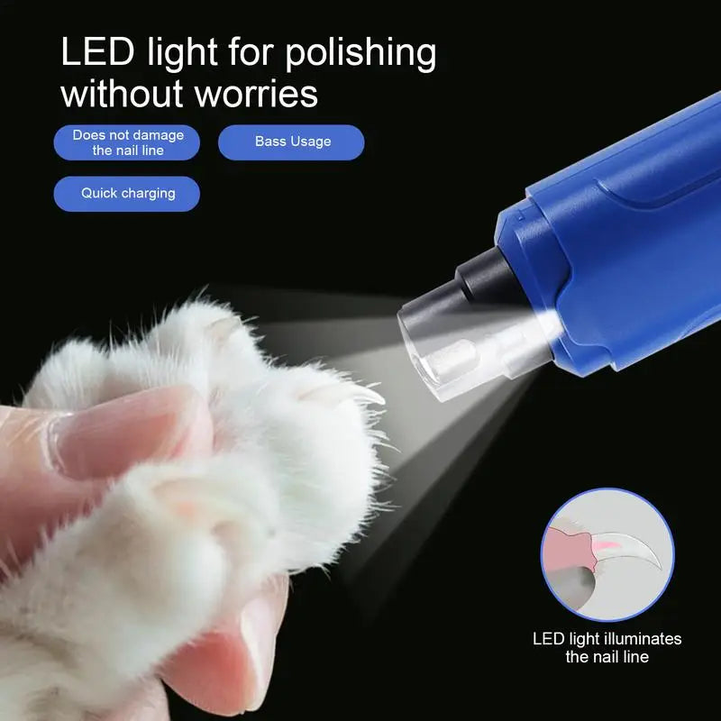 Rechargeable Dog Nail Grinder Safe Dog Claw Care Ergonomic Pet Nail Cutter Low Noise Nail Clipper for Pet Dog Puppy Cat Kitten