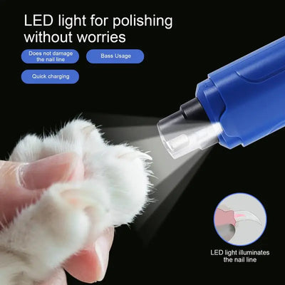 Rechargeable Dog Nail Grinder Safe Dog Claw Care Ergonomic Pet Nail Cutter Low Noise Nail Clipper for Pet Dog Puppy Cat Kitten