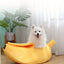 Plush Bed for Cats Winter Things Warm Houses Banana Pet Products Accessory Habitats All Basket Cushions  Puppy Supplies