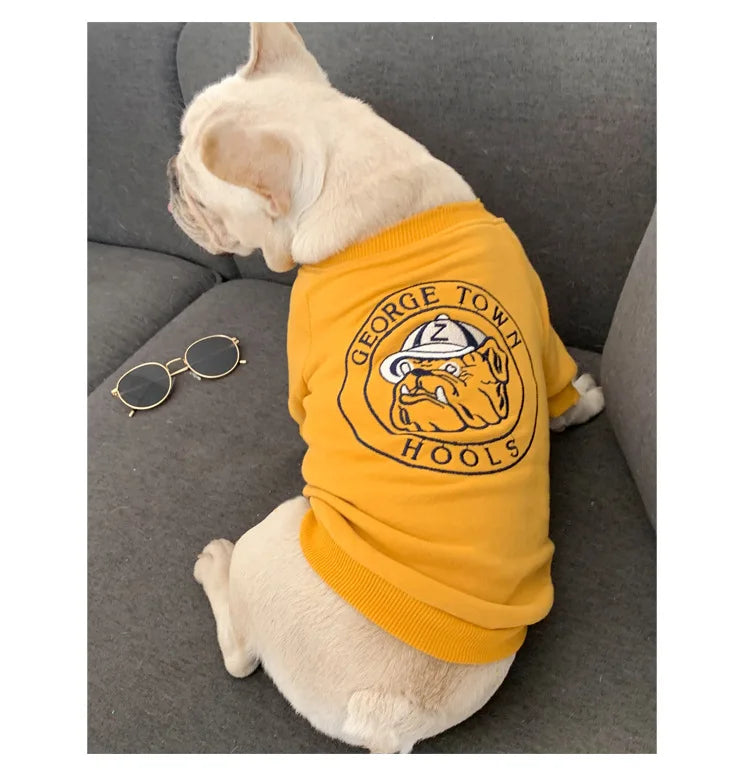 Dog Costume  Pet Clothes Crew Neck Korean Version Spring and Autumn Parent-child Wear Pure Cotton Four Colors Seven Sizes