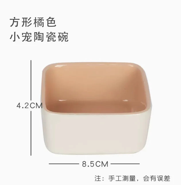 Hamster bowl ceramic chipmunk eating bowl honey squirrel grain bowl hedgehog food bowl food box food bowl feeder