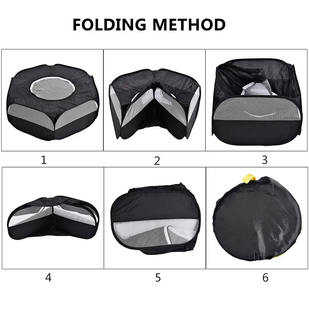 Portable Pet Tent Small Animal Pet Playpen Breathable Transparent Pet Tent With Zipper Top Cover Indoor Outdoor Foldable Cage