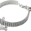 Bling Rhinestones Pet Collar, Adjustable Crystal Diamond Bone Pendant Wedding Collar Cat Dog Small Pet Elastic Necklace Jewelry