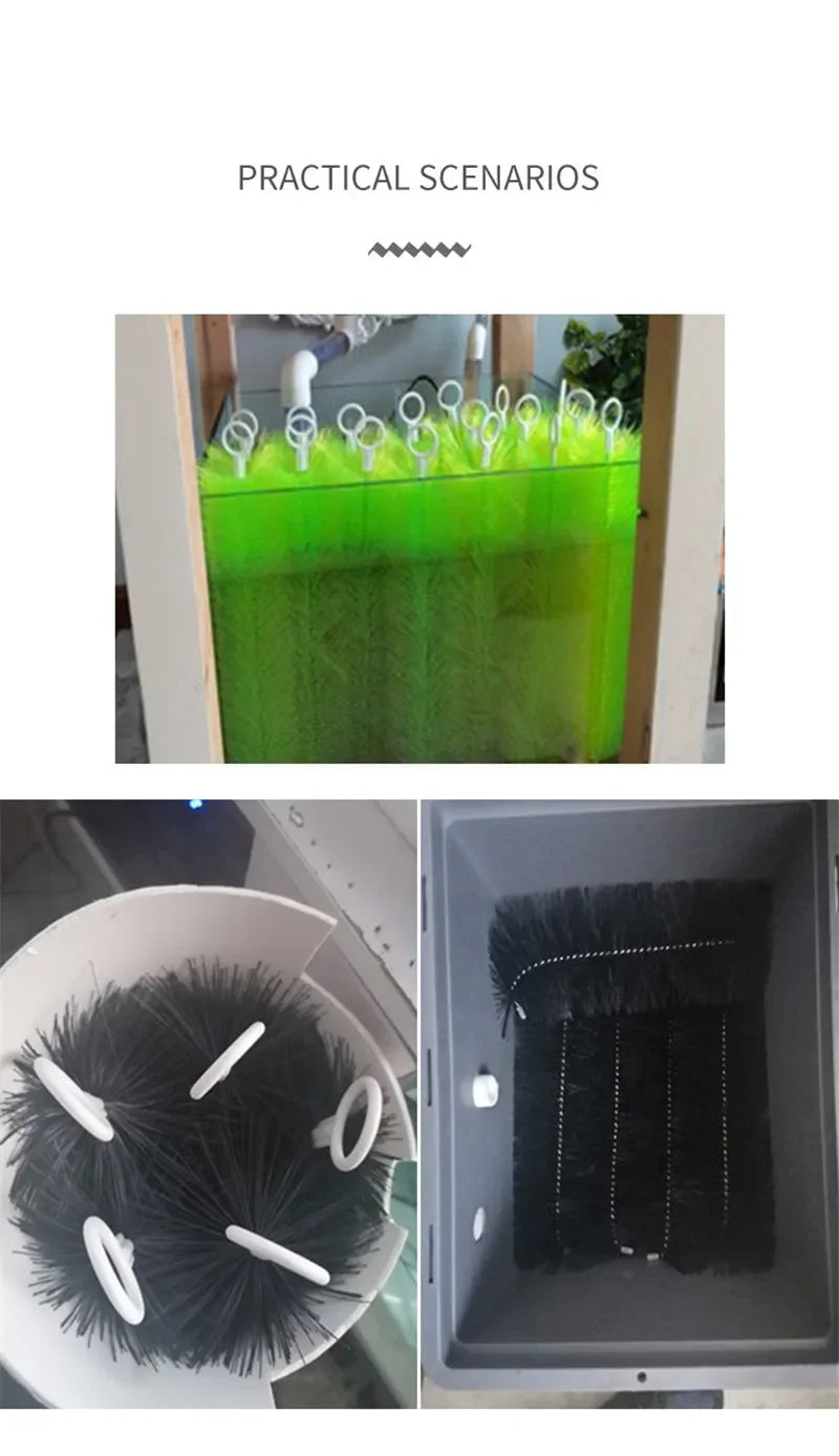 10pcs Fish Tank Cleaning Tools Koi Fish Pond Filter Brush 30/40/50cm High-density Brush Skimmer Aquarium Filtration System