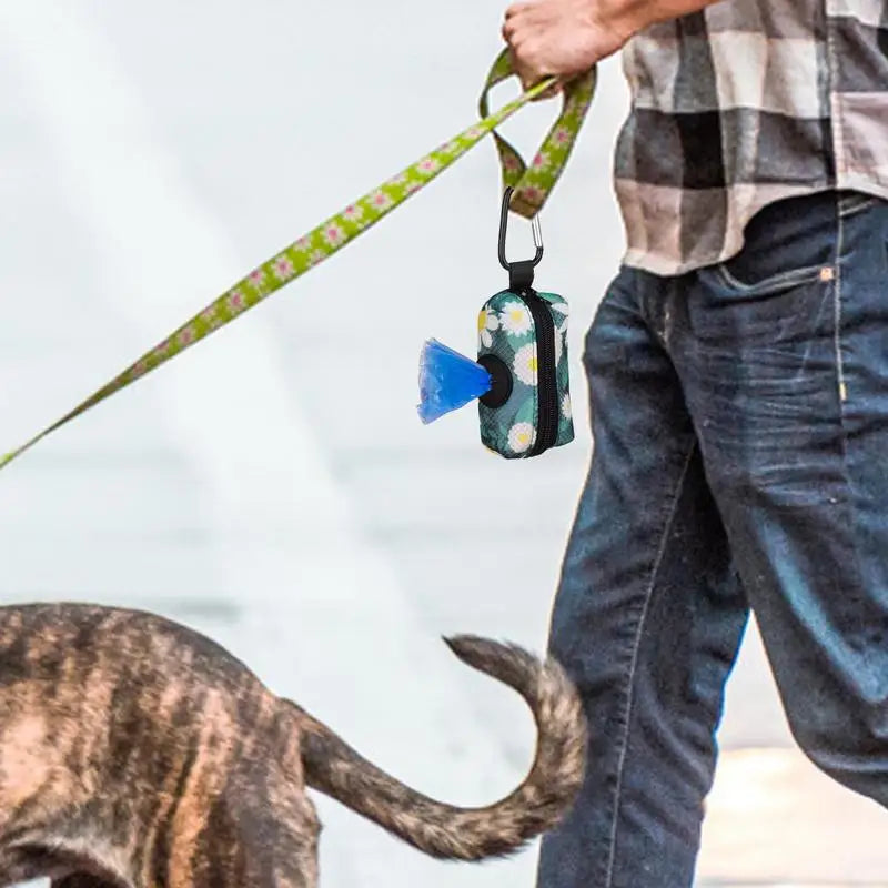 Poop Bag Holders Canvas Dog Poop Bag Holder With Graphic Print Portable Doggie Bag Holder Animal Waste Collection Pouch