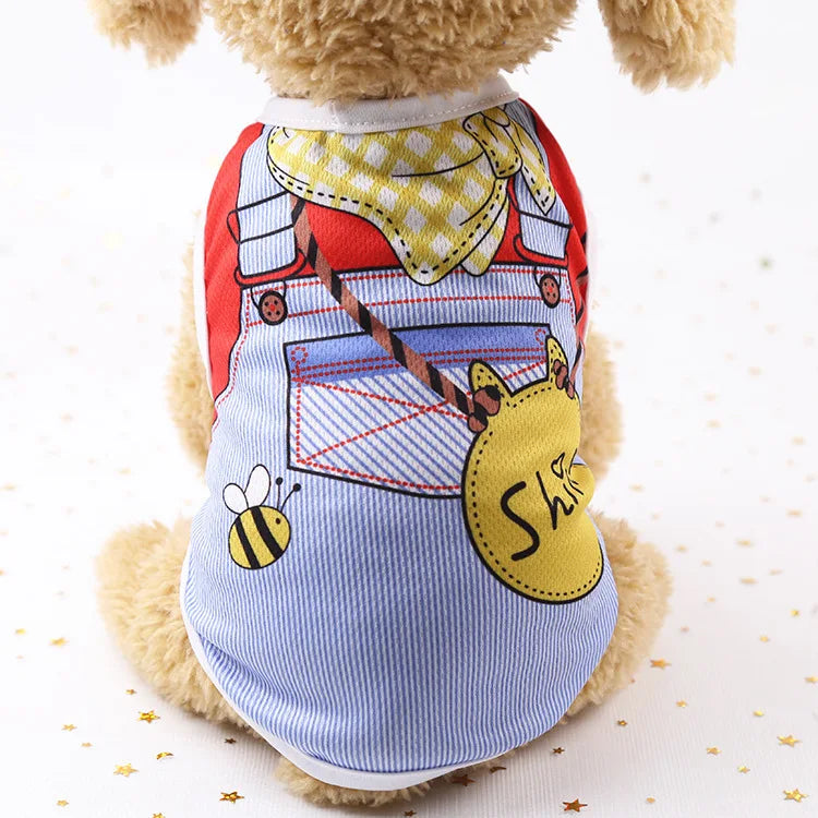 Pet Dog Clothes Clothing Cartoon  Puppy Dogs Soft Vests Summer Shirt Casual T-Shirt for Small Pet Supplies vest for dogs