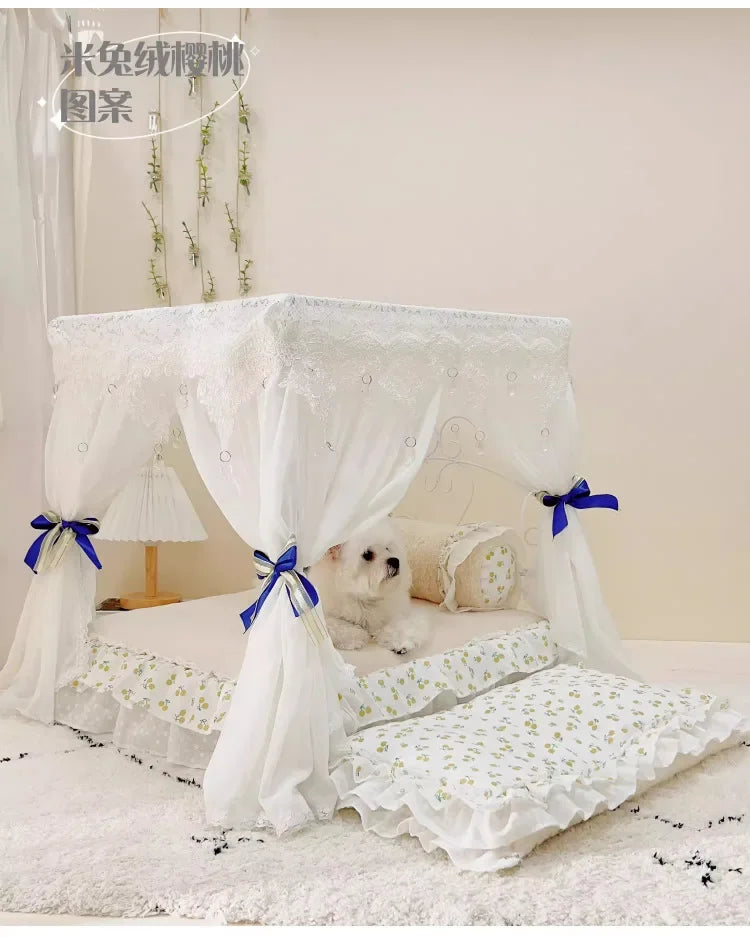 Pet Bed Cat Bed Cat Nest Teddy Than Bear Kennel Princess Wrought Iron Dog Bed Small Medium and Large Dog Supplies