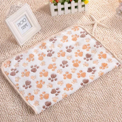 Soft Flannel Fleece Cat Dog Blanket Bed Mats Paw Foot Print Warm Pet Blanket Sleeping Beds Cover Mat For Dogs Cats Pets supplies