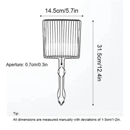 Stainless Steel Cat Litter Shovel Wooden Handle Shovel Easy To Clean Good-Looking Reduce Dust Suitable For Small Dog Toilets