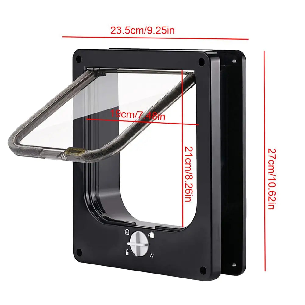 Cat Door with Flap Pet Door, Easy Set-Up, 4 Ways Locking, Weatherproof Safe Cat Doors, Pet Supplies, Window Cabinets