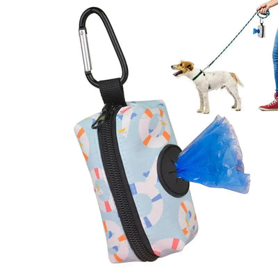 Poop Bag Holders Canvas Dog Poop Bag Holder With Graphic Print Portable Doggie Bag Holder Animal Waste Collection Pouch