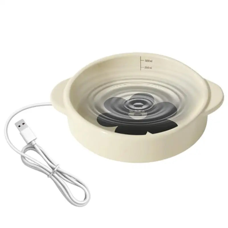Heated Pet Water Bowl Outdoor Pet Heated Waterer 15W Thermostatic Control Ceramic Travel-Friendly Anti-slip Heated Pet Bowl