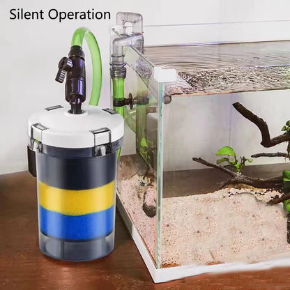 External Aquarium Filter Quiet External Canister with Sponge Bucket No Pump Suitable for Sea/Fresh water Fish Tanks Filtration