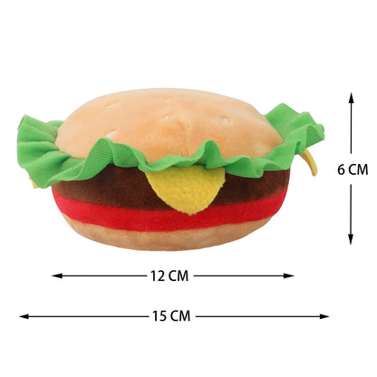 Dog Plush Toy Fast Food Pet Toys Plush Filled Burger Squeaking Dog Toys Fleece Squeak Toys