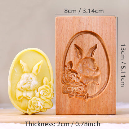 1PC Wood Cookie Mold, Animals Patterns, 3D Carved Embossed Biscuit Cutter Moulds, Fish, Bird, Bear, Sheep, Tiger, Horse, Squirre