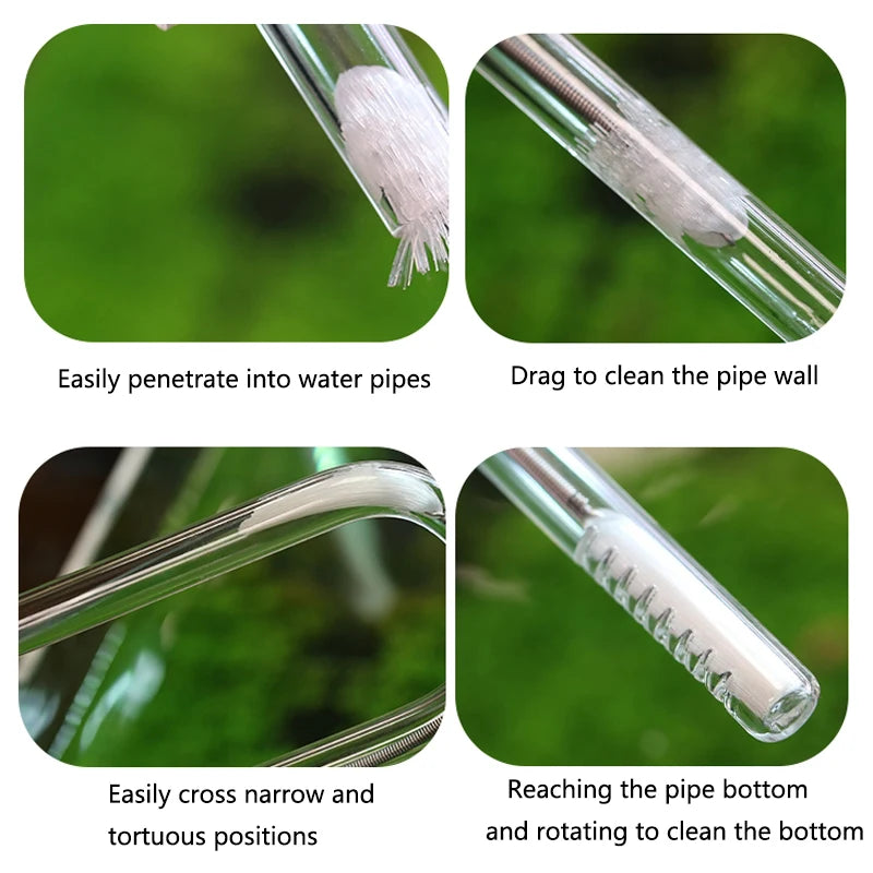 90cm Aquarium Tube Pipe Cleaning Brush Stainless Steel Water Filter Air Tube Flexible Hose Aquarium Accessories Double Heads