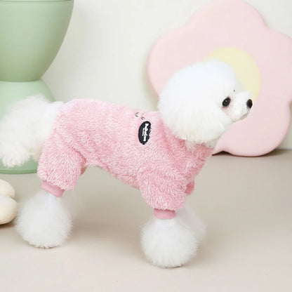 Fleece Pet Clothing Autumn Winter Warm Dog Jumpsuit Pajamas For Small Dogs Bichon Pomeranian Clothes Puppy Dog Cat Overalls Coat