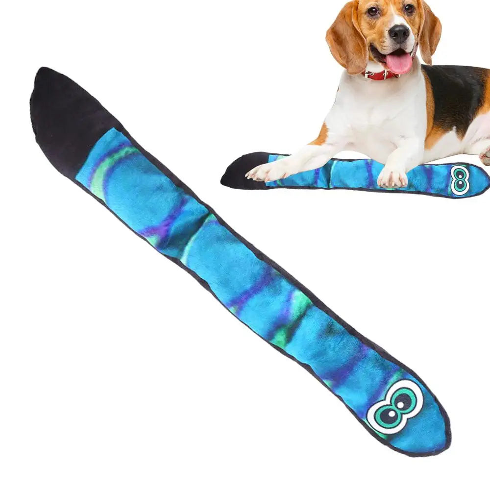 Snake Dog Toy With Squeakers Plush Puppy Toys With Squeakers At The Tail Blue Rainbow Squeaky Pet Snake Toy Long Dog Toys For