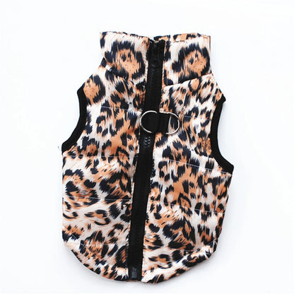 Windproof Pet Vest Jacket Winter Warm Big Dog Clothes Puppy Harness Clothing Funny Printed Coat for Small Medium Dogs Cats XS-XL