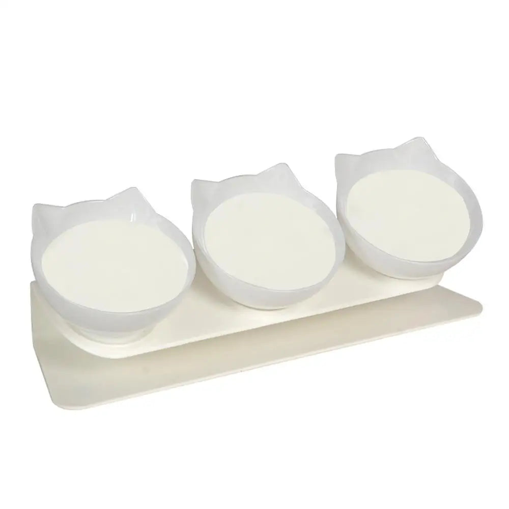 Dog Bowls Elevated Anti-Vomit Tilted Water And Food Feeder With 3 Dishes Pet Feeding Accessories For Cat And Dog Bowls For Dry