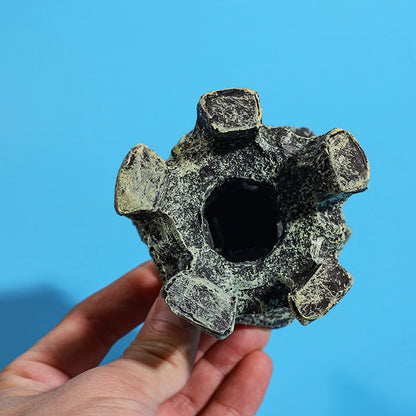 Resin Artificial Fish Tank Ancient Pavilion Decoration Aquarium Rock Cave Building Decoration Aquatic Landscaping Ornament Decor