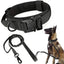 Tactical Dog Collar Leash Nylon Walking Training Pet Collar Set for Medium Large Dogs German Shepherd Dog Collar with Handle