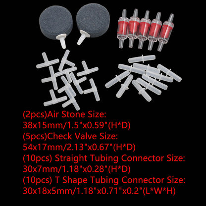 UXCELL Aquarium Air Bubble Stone Oxygen Pump T/Straight Tube Connectors Check Valve Sucker Fish Tank Pond Pump Tools Accessories