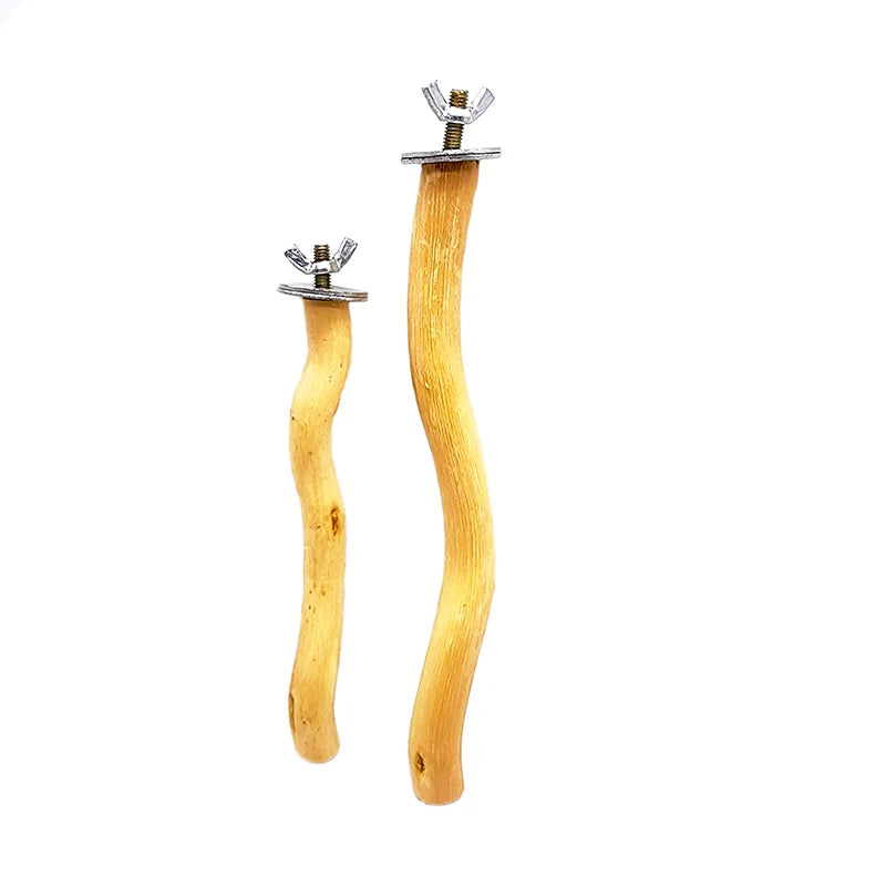 Natural Wood Pet Parrot Raw Wood Fork Tree Branch Stand Rack Squirrel Bird Hamster Branch Perches Chew Bite Toys Stick