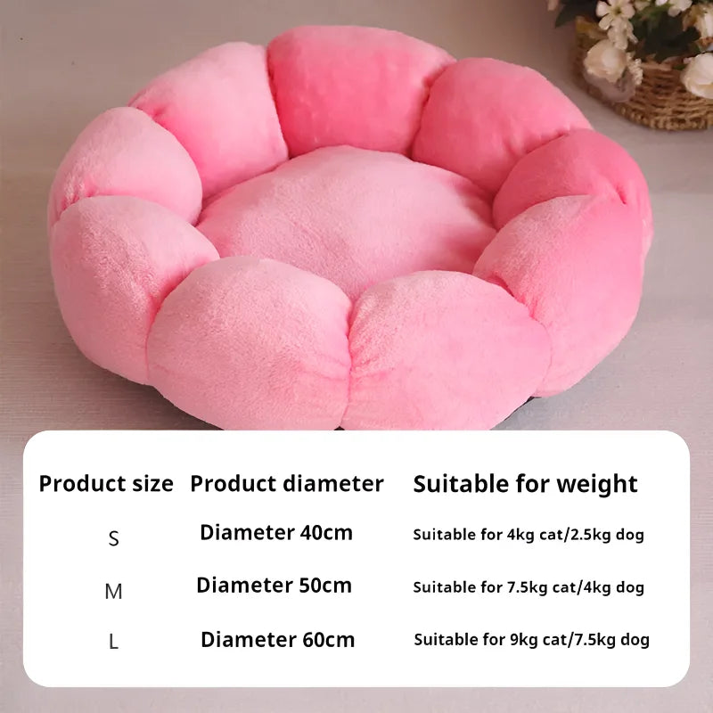 Cat Beds Petal Shaped Winter Warm Sleeping Cat Nest Soft Plush Pet Bed Dog Basket Cushion Cat Bed Cat Cushion Animal Sleeping