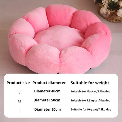 Cat Beds Petal Shaped Winter Warm Sleeping Cat Nest Soft Plush Pet Bed Dog Basket Cushion Cat Bed Cat Cushion Animal Sleeping