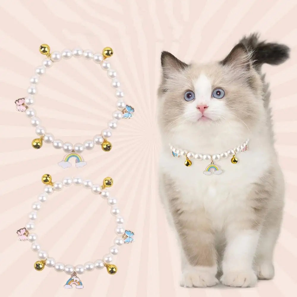 Pearl Dog Collar Pearl Collar For Dogs Pearl Cat Collar Dog Jewelry For Small Dogs Puppy Necklace Adjustable Elegant For Small