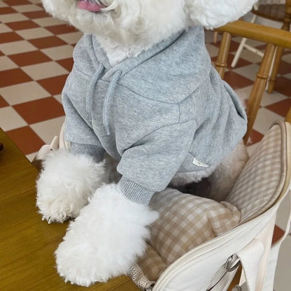 Winter Thin Dog Hoodies for Small Dogs Chihuahua Cotton Puppy Sweatshirt Pet Pullover Bichon Yorkie Dog Costume Solid Dog Coat