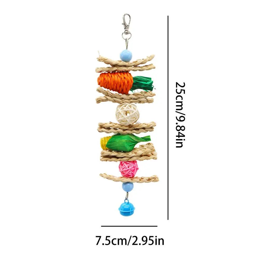 Bird Chew Toys Parrot Teething Toy Cuttlefish Bone Chewing Toys Braided Carrots Molar Stone Cultivate Foraging Instincts Molar