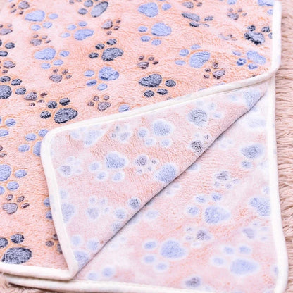 Soft Flannel Fleece Cat Dog Blanket Bed Mats Paw Foot Print Warm Pet Blanket Sleeping Beds Cover Mat For Dogs Cats Pets supplies