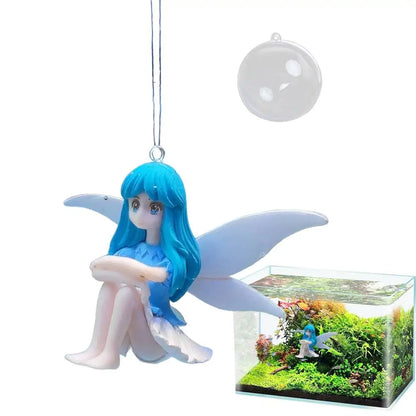 Small Fairy Figurines Small Cute Little Fairy Fish Tank Floating Ornament Landscaping Pendants Small Fairy Figurines With Wing