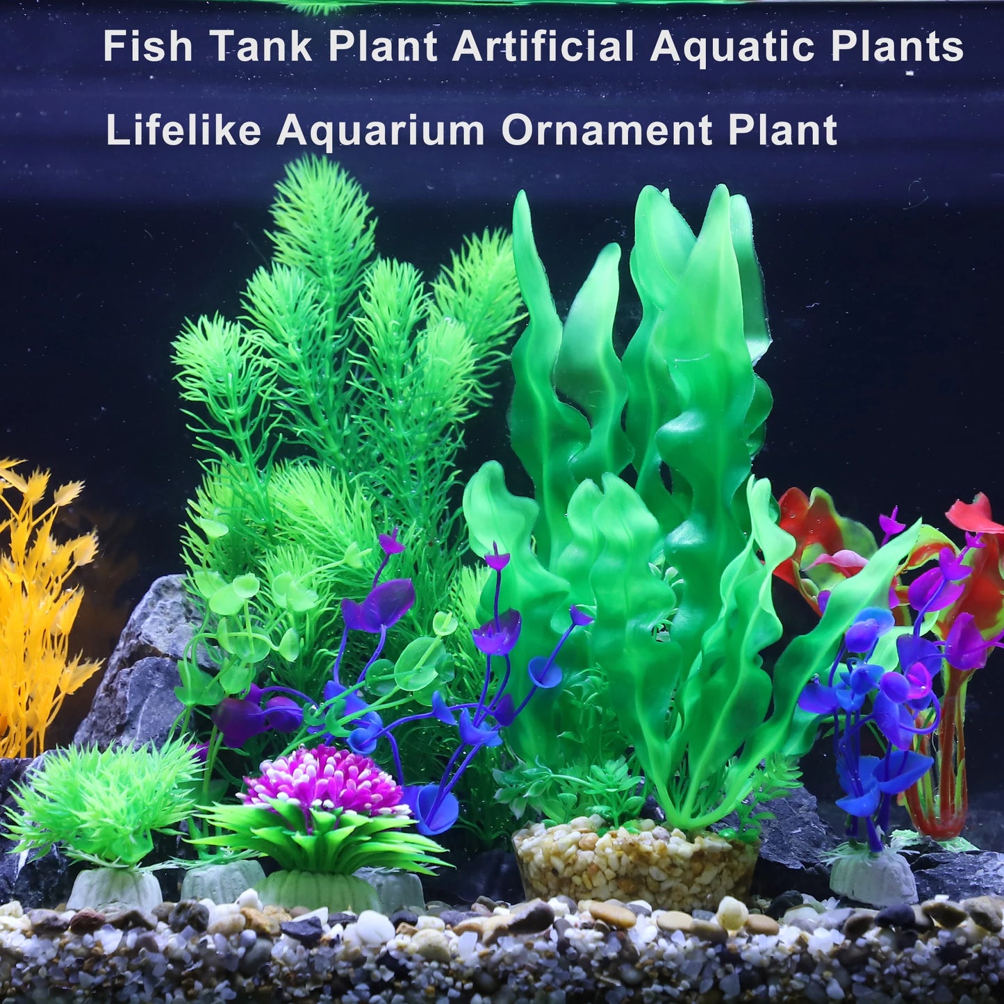 UXCELL 3/4/5/6/8/9 Pcs Artificial Aquarium Plants Grass Water Weeds Ornament Fish Tank Plant Flower Grass Decor Accessories
