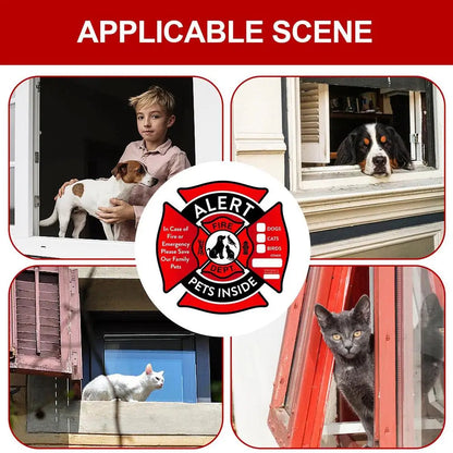 10PCS Pet Alert Stickers Pets Inside Fire Rescue Stickers Save Our Pets Emergencies Pet Inside Decal Emergencies Danger Decals