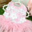 2023Summer Hotsell Sweet Princess Dog Dress Puppy Skirt Cat Clothes Peach Flower Mesh Pet Clothes Chihuahua York Wedding Dresses