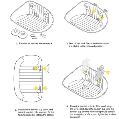 Suction Cup Cat Bed Window Indoor Cat Perch Seat Hammock Suction Cup Design Cat Shelves For Marble Smooth Glass And Sheet Metal