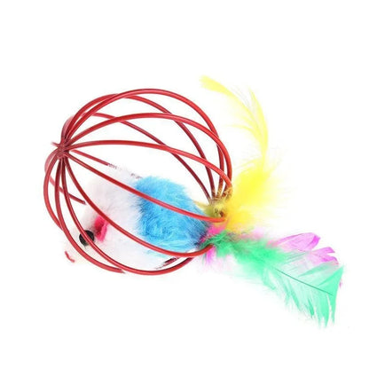 Cat Toy Pet Cat Kitten Playing Mouse Rat Mice Ball Cage Toys Pet Supplies Random Color  аксесуари для котів