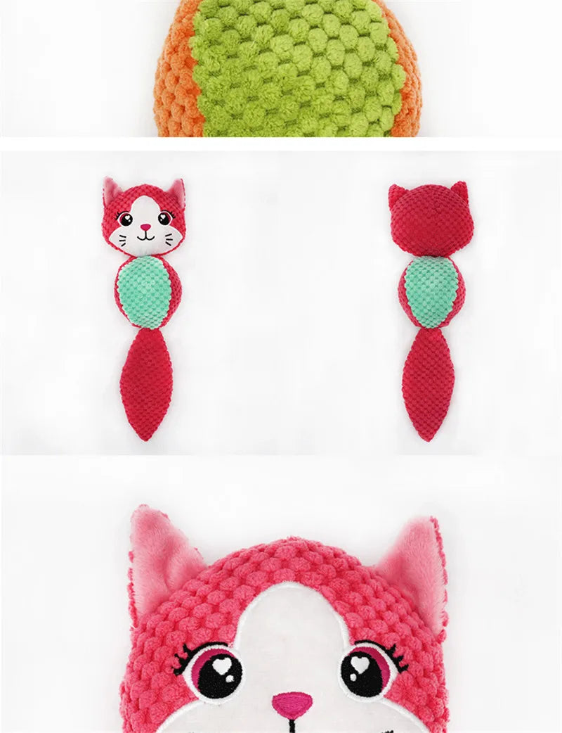 Cute Animal Ball Shape Dog Squeak Toys for Small Dogs Yorkies Bite Resistant Puppy Cat Chew Toy Mascotas Accesorios para perros