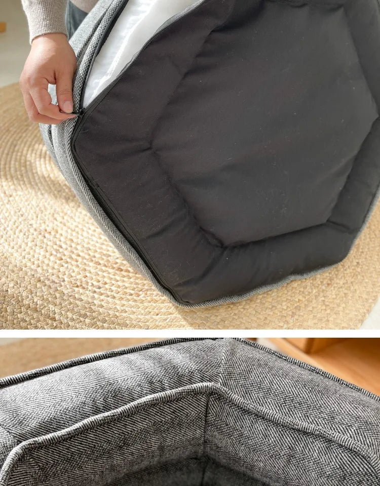 Deep sleep hexagonal dog sofa French fighting kennel dog bed fully removable and washable pet bed thick warm dog cushion