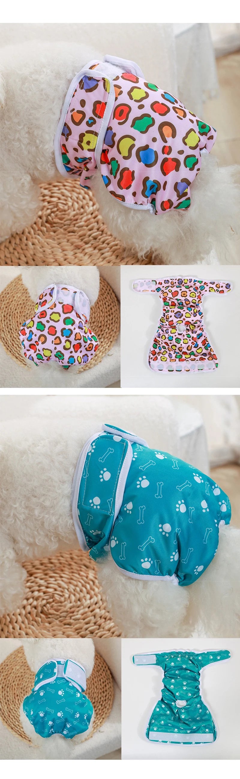Cute Print Waterproof Physiological Pants Diapers Cotton Underwear for Small Puppy Safety Panties Breathable Girl Cat Clothes